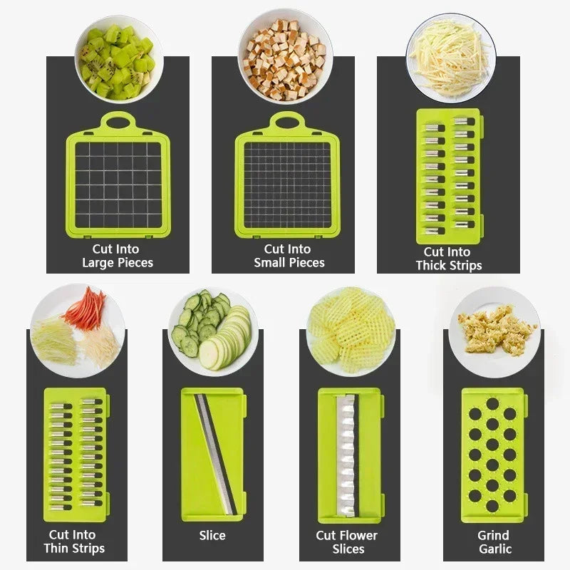 16-in-1 Multifunctional Vegetable Chopper & Slicer – Speed Up Your Kitchen Prep with Ease - Willow & Wisk