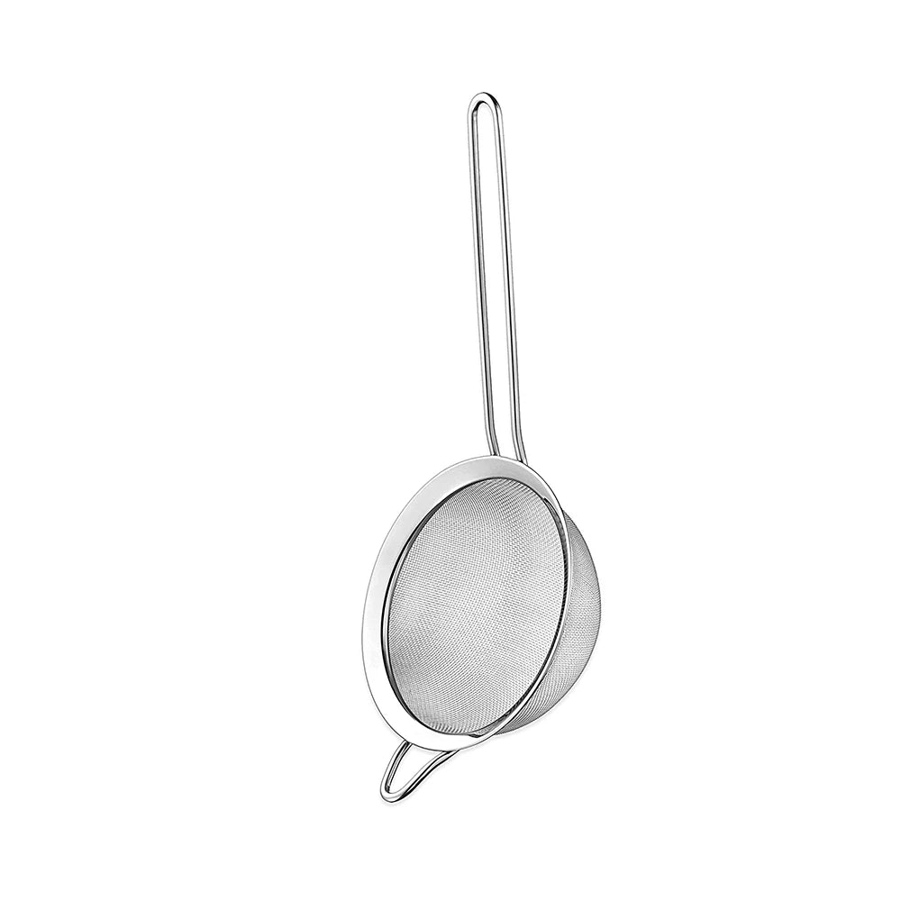 Stainless Steel Fine Mesh Flour Sifter – Baking Strainer with Handle for Sifting Flour & Dry Ingredients - Willow & Wisk