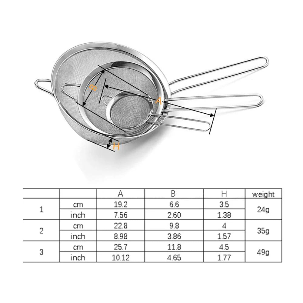 Stainless Steel Fine Mesh Flour Sifter – Baking Strainer with Handle for Sifting Flour & Dry Ingredients - Willow & Wisk