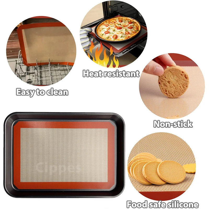 Non-Stick Reusable Silicone Baking Mats – Heat-Resistant Bakeware for Cookies, Macarons & Bread - Willow & Wisk