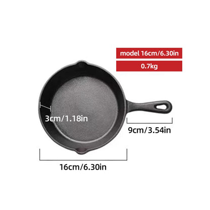 Black Cast Iron Skillet – Durable Flat Bottom Frying Pan for Perfect Searing & Versatile Cooking - Willow & Wisk