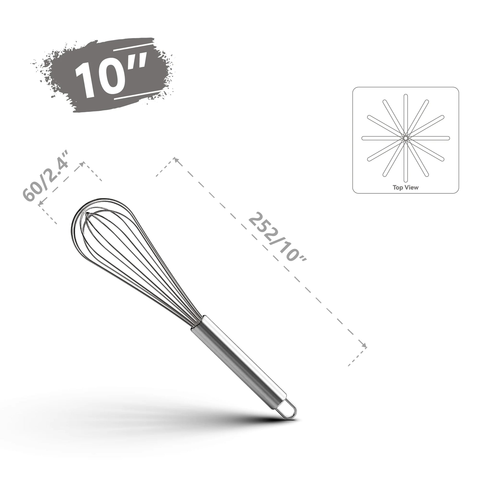 Premium Stainless Steel Balloon Whisk – Non-Stick Wire Whisk for Baking and Cooking (8", 10", 12") - Willow & Wisk