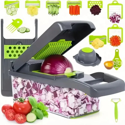 16-in-1 Multifunctional Vegetable Chopper & Slicer – Speed Up Your Kitchen Prep with Ease - Willow & Wisk