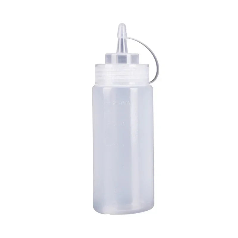 White Plastic Squeeze Bottle with Cap – Versatile Dispenser for Sauces, Oils, and Plating in Cooking and Baking - Willow & Wisk