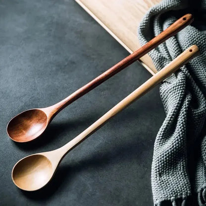 Premium Long Handle Wooden Cooking & Stirring Spoon – Timeless Kitchen Essential - Willow & Wisk