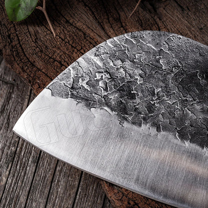 Handmade Forged High-Carbon Chef Knife – Traditional Butcher Cleaver & Bone Chopper - Willow & Wisk