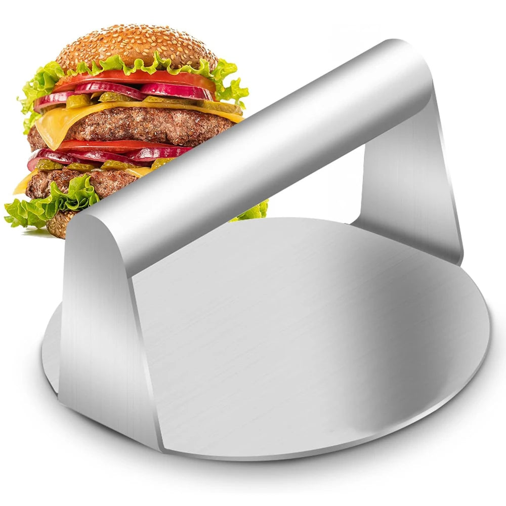 Stainless Steel Smash Burger Press – Professional Meat Press & Weight for Perfect Restaurant-Style Burgers and Steaks - Willow & Wisk