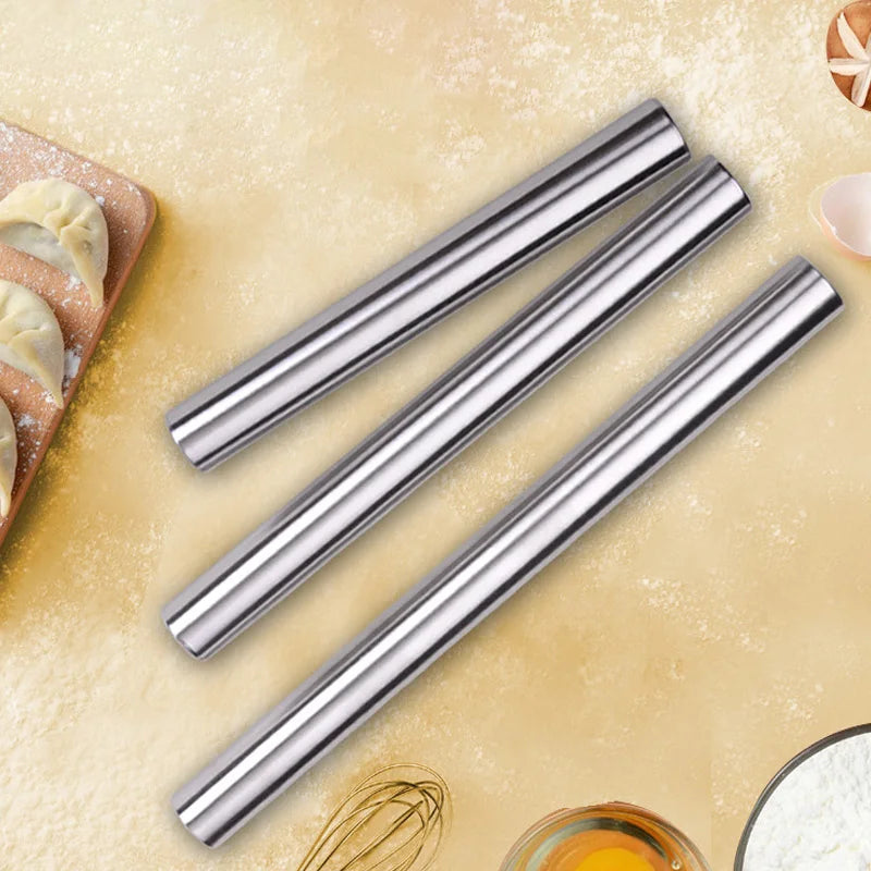 Non-Stick Stainless Steel Rolling Pin – Perfect for Baking Pizza, Pastry, and Cookies