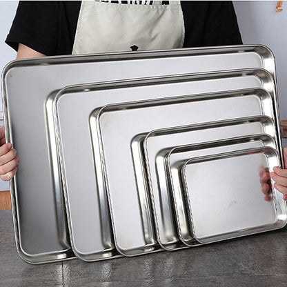 Stainless Steel Food Baking and Prep Trays – Versatile Rectangle Kitchen and Baking Trays for Cooking, Storage, and Prep - Willow & Wisk