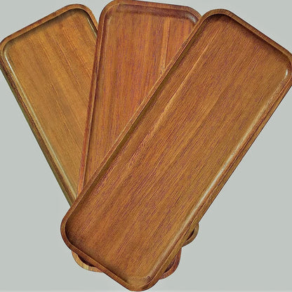 Solid Wood Round Plate – Japanese-Style Wooden Tray for Serving or Decoration