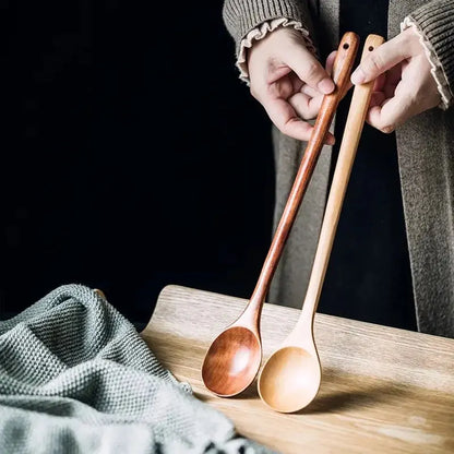 Premium Long Handle Wooden Cooking & Stirring Spoon – Timeless Kitchen Essential - Willow & Wisk