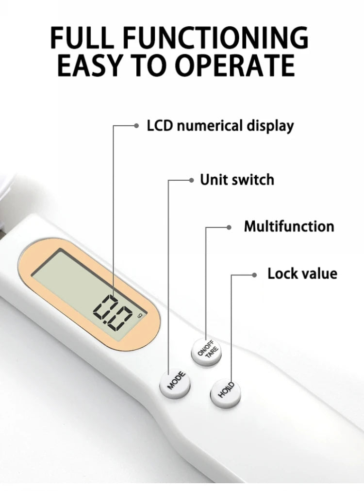 Digital Weighing Spoon Scale – Electronic Measuring Tool for Baking, Coffee, and Cooking - Willow & Wisk