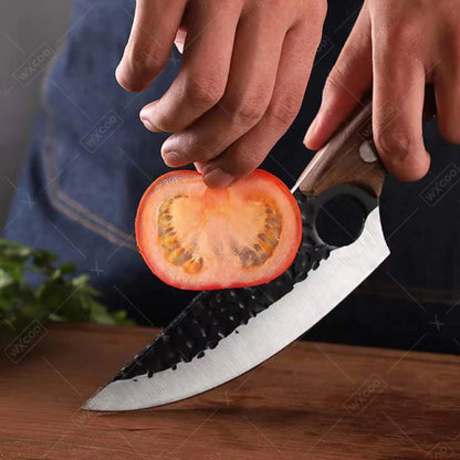 Hand-Forged Stainless Steel Boning and Butcher Knife – Versatile Chef’s Cleaver for Kitchen and Outdoor Cooking - Willow & Wisk