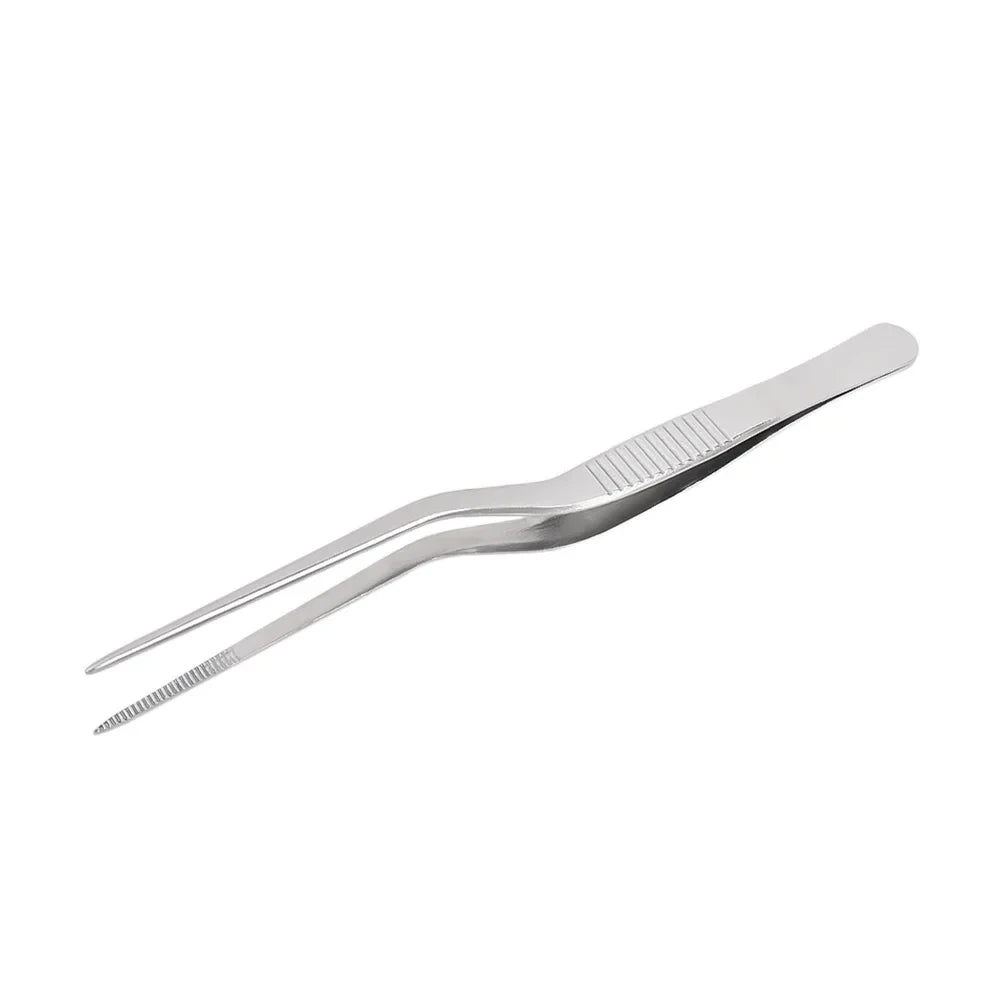 Precision Stainless Steel Food Tweezers - Professional Kitchen Tool for Plating and Cooking - Willow & Wisk