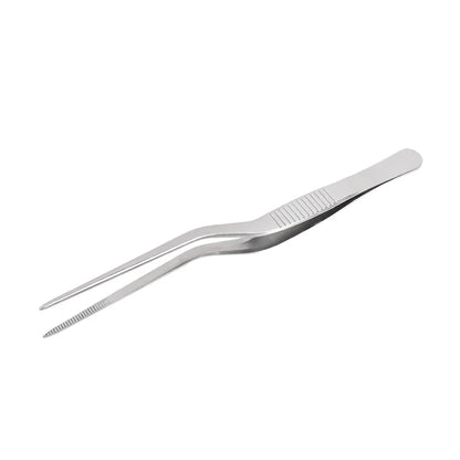 Precision Stainless Steel Food Tweezers - Professional Kitchen Tool for Plating and Cooking - Willow & Wisk