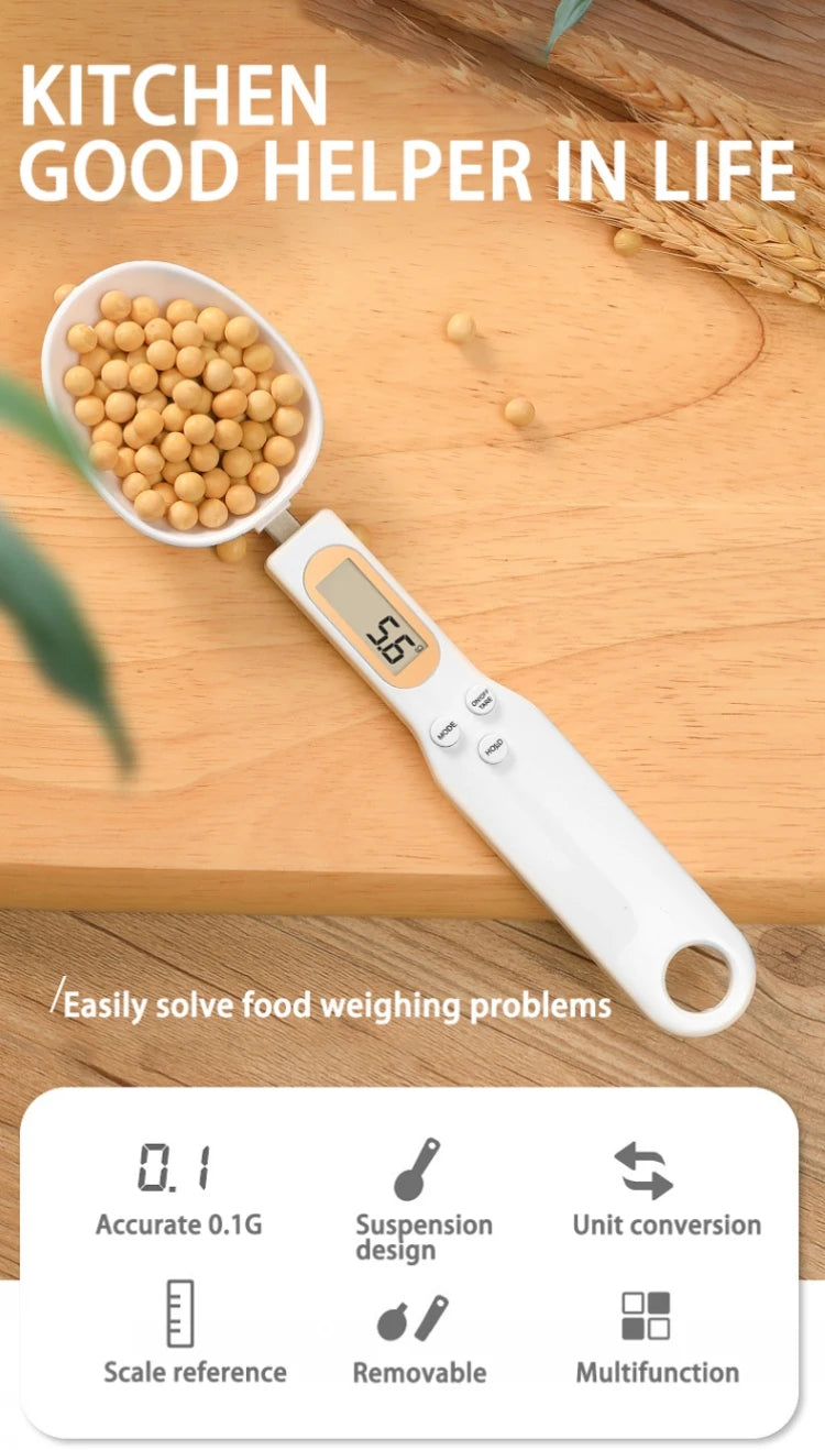 Digital Weighing Spoon Scale – Electronic Measuring Tool for Baking, Coffee, and Cooking - Willow & Wisk