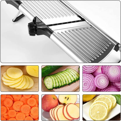 Adjustable Stainless Steel Mandoline Slicer – Precision Vegetable Chopper & Cutter for Fast, Safe Meal Prep - Willow & Wisk