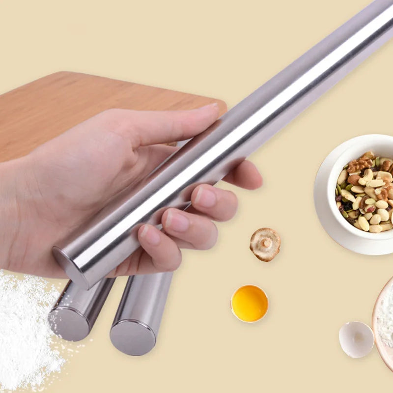 Non-Stick Stainless Steel Rolling Pin – Perfect for Baking Pizza, Pastry, and Cookies