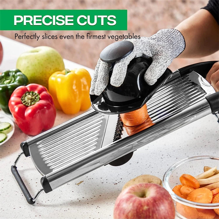 Adjustable Stainless Steel Mandoline Slicer – Precision Vegetable Chopper & Cutter for Fast, Safe Meal Prep - Willow & Wisk