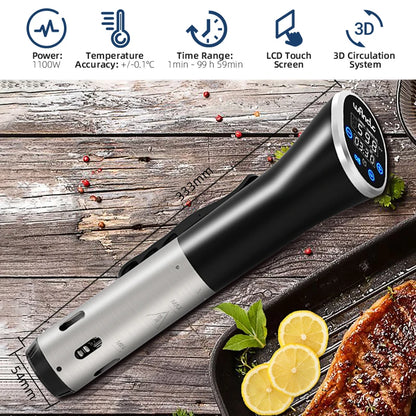 1100W Sous Vide Cooker – Precision Immersion Circulator with LCD Touch Display - Willow & Wisk