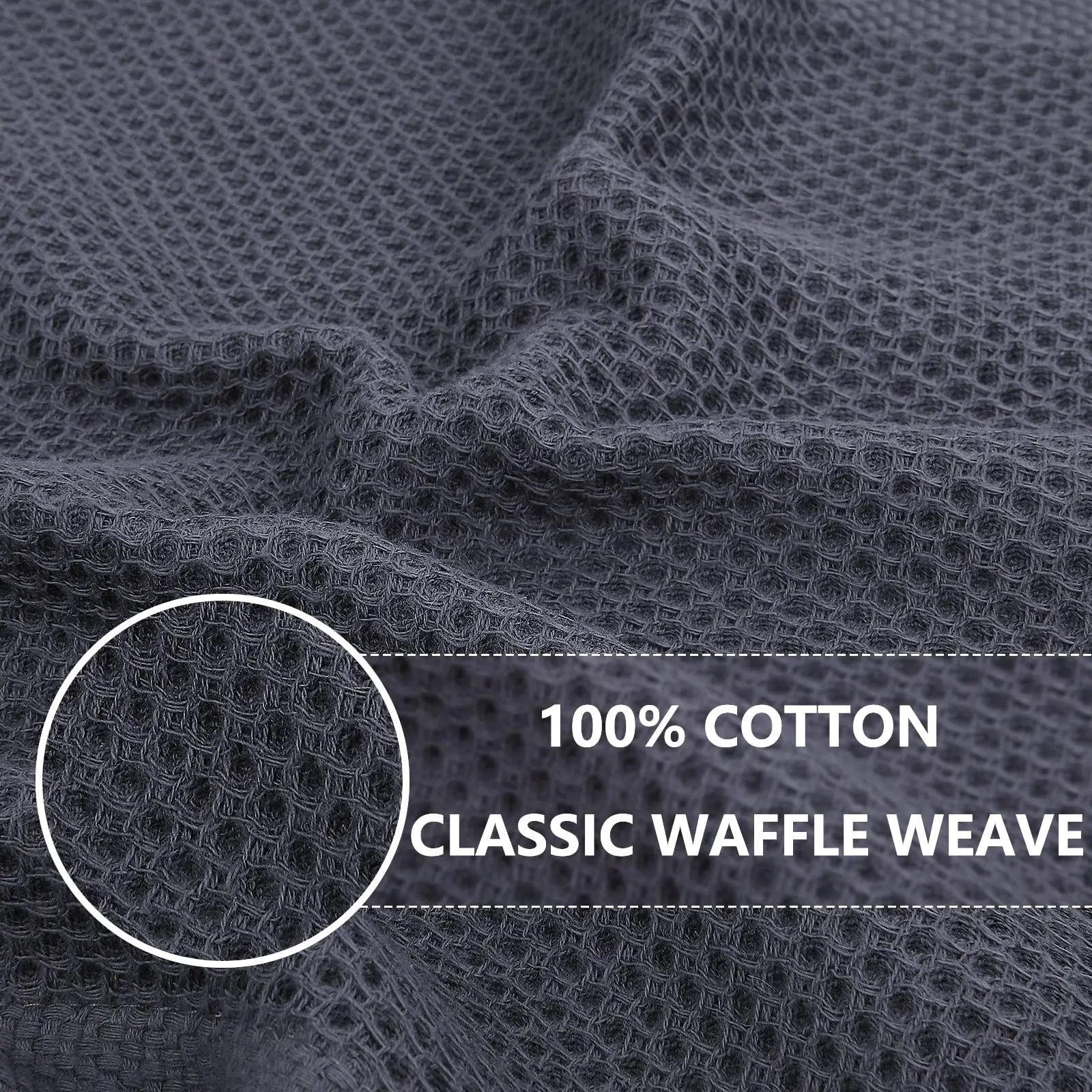 Premium 100% Cotton Waffle Weave Kitchen Towels – Ultra Soft, Absorbent, Quick-Dry Dish Cloths, 12x12 Inches, 6-Pack - Willow & Wisk