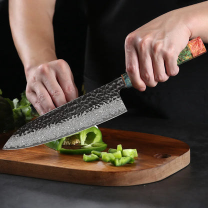 Handmade 8-Inch Japanese Gyuto Chef Knife – Forged Damascus Steel Kitchen Knife with Custom Handle - Willow & Wisk