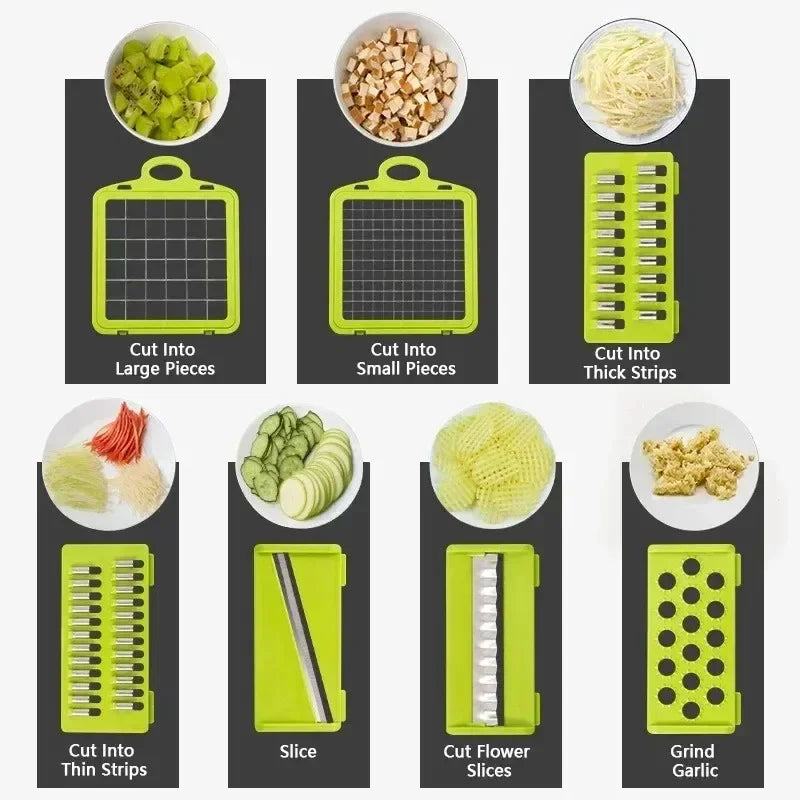 16-in-1 Multifunctional Vegetable Chopper & Slicer – Speed Up Your Kitchen Prep with Ease - Willow & Wisk