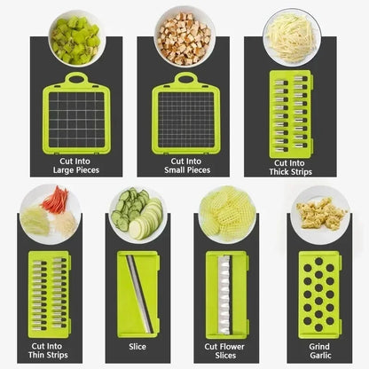 16-in-1 Multifunctional Vegetable Chopper & Slicer – Speed Up Your Kitchen Prep with Ease - Willow & Wisk