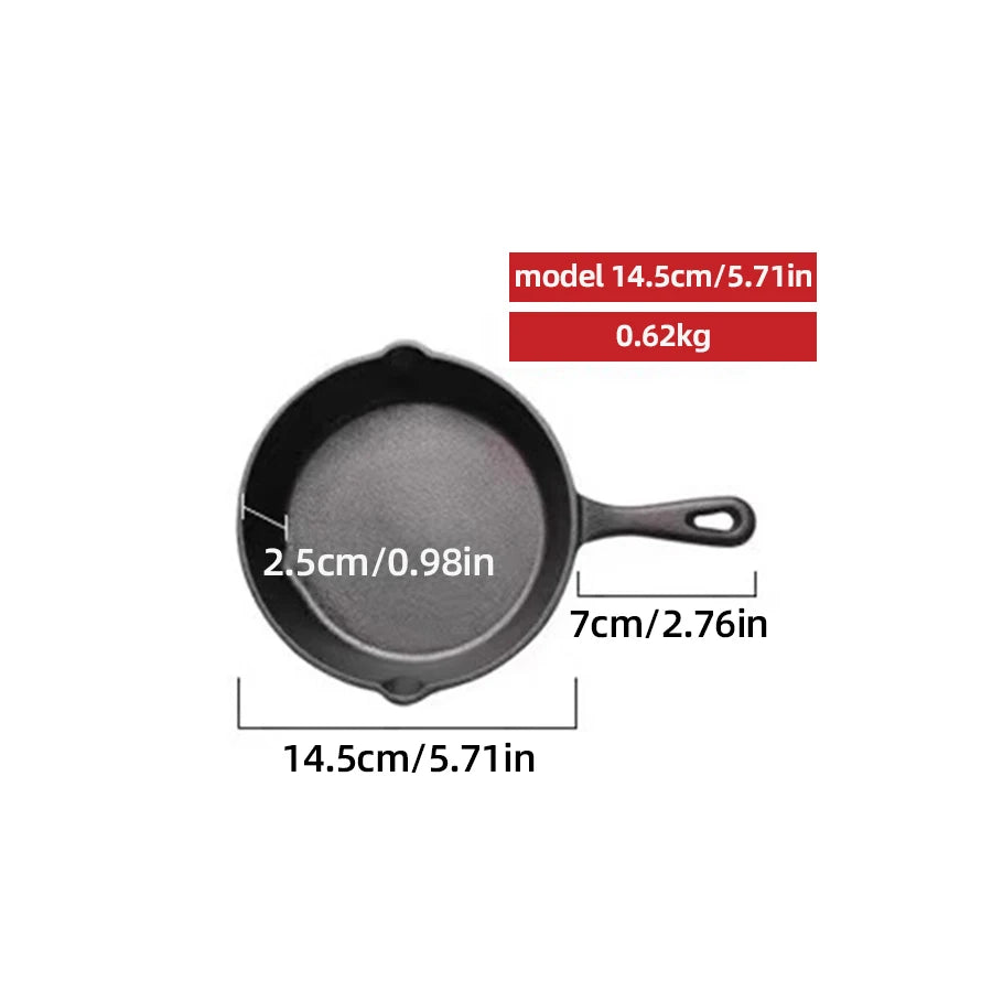 Black Cast Iron Skillet – Durable Flat Bottom Frying Pan for Perfect Searing & Versatile Cooking - Willow & Wisk