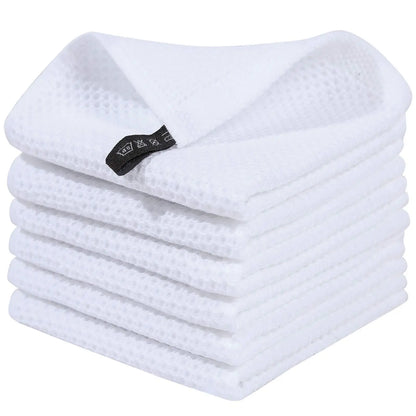 Premium 100% Cotton Waffle Weave Kitchen Towels – Ultra Soft, Absorbent, Quick-Dry Dish Cloths, 12x12 Inches, 6-Pack - Willow & Wisk