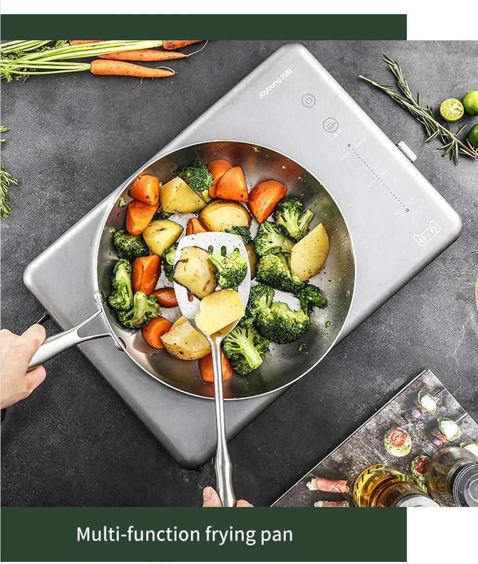 Professional Stainless Steel Frying Pan – Uncoated Non-Stick Pan for Steak, Gas Stoves, and Induction Cookers - Willow & Wisk