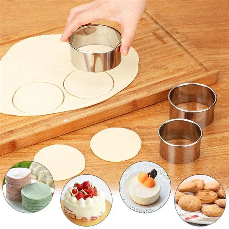 Stainless Steel Ring Mold & Pastry Cutter Set – 5-Piece Round Baking and Plating Molds for Cakes, Pastries, and Gourmet Dishes - Willow & Wisk